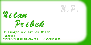 milan pribek business card